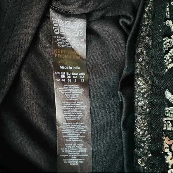 NEW NASTY GAL Bandeau Sequin Lace Up Cut Out Mini Dress Size 8 - Picture 11 of 12